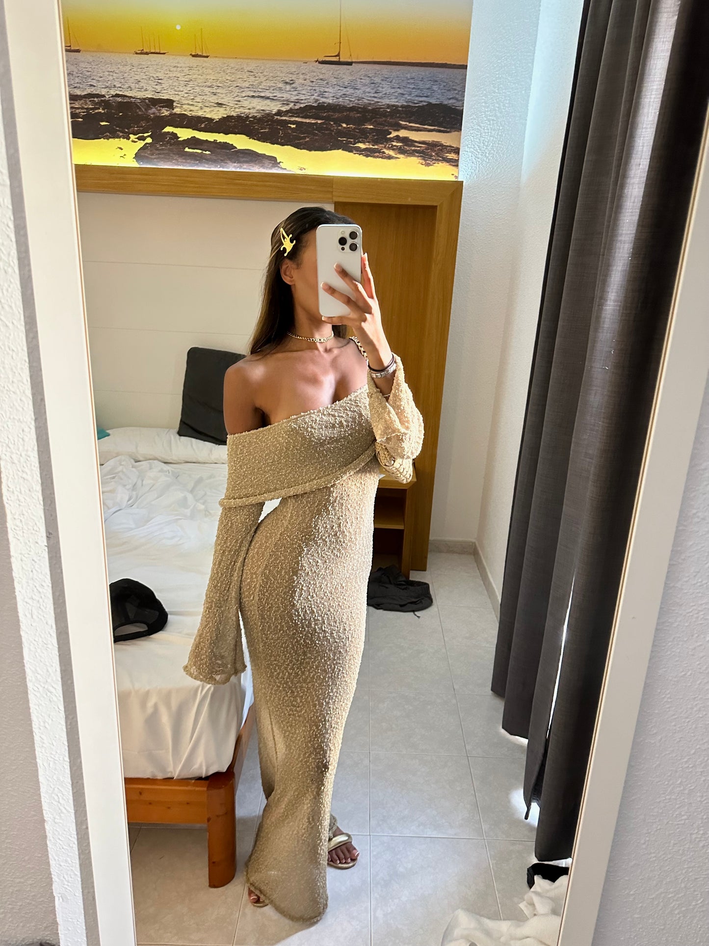 Knitted Sheer Maxi Dress