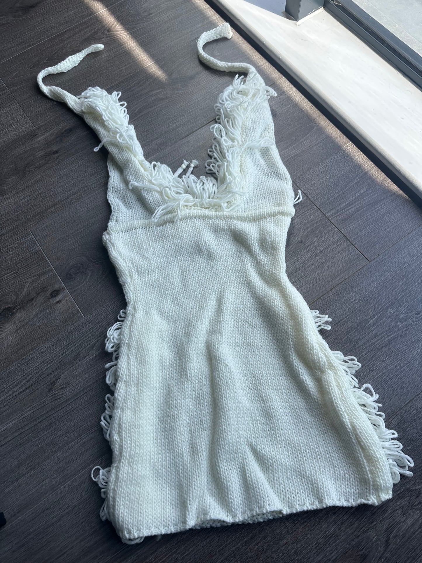 Fleur Knitted Crotchet Mini Dress