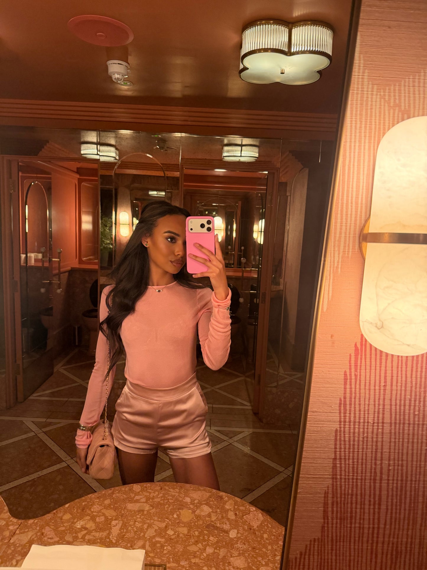 LIANNA satin mini shorts