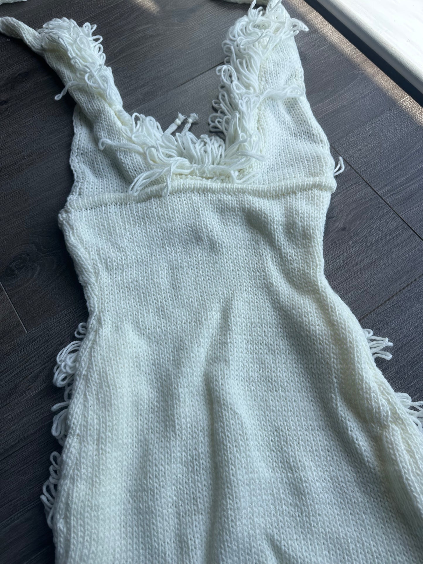 Fleur Knitted Crotchet Mini Dress