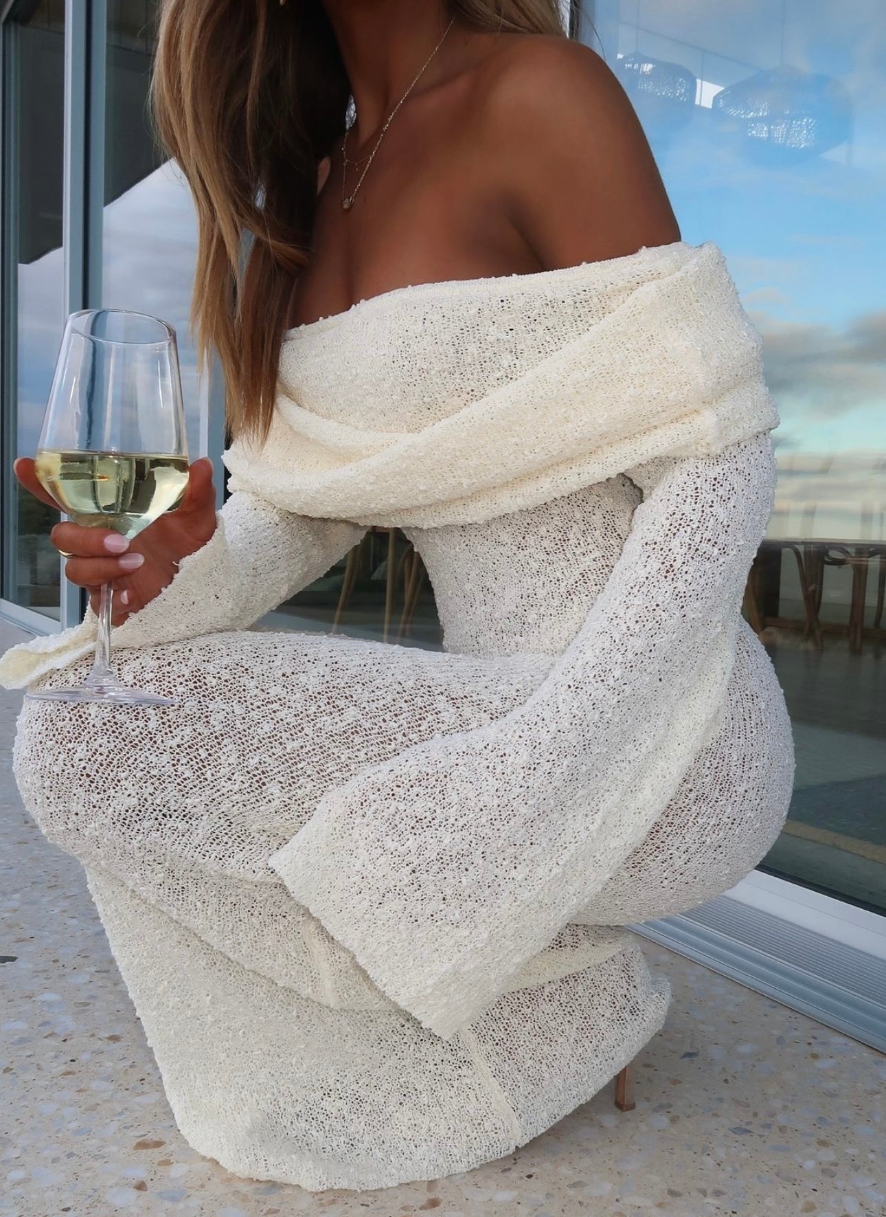 Knitted Sheer Maxi Dress