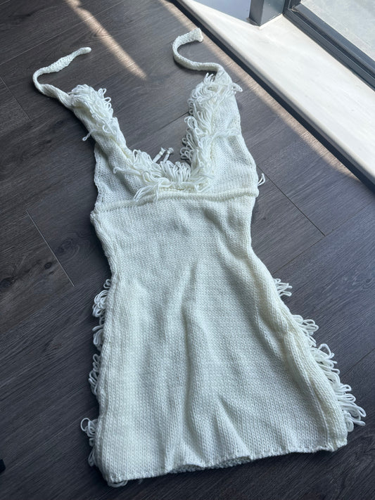 Fleur Knitted Crotchet Mini Dress